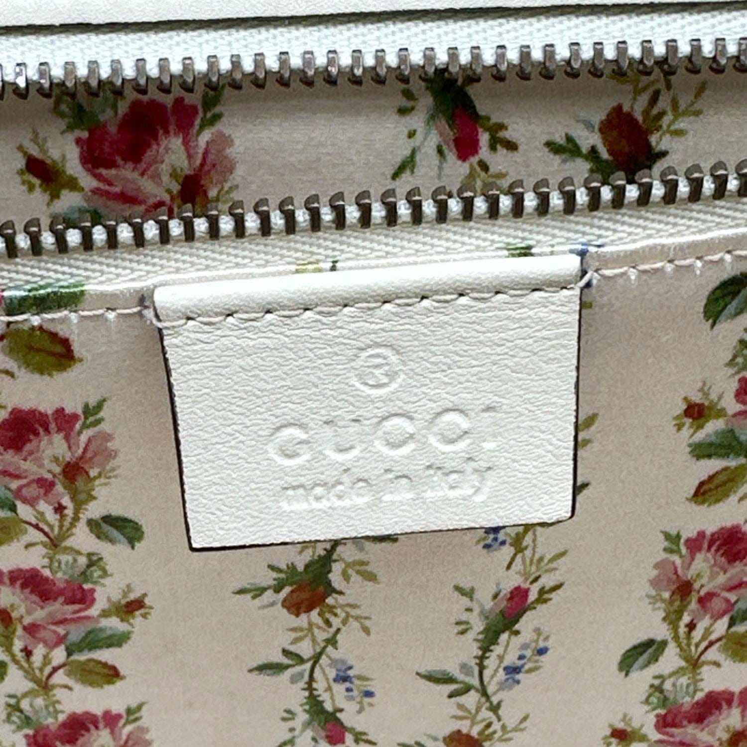GUCCI Bamboo Web Medium Printed Leather Top Handle Shoulder Bag Off White 495880