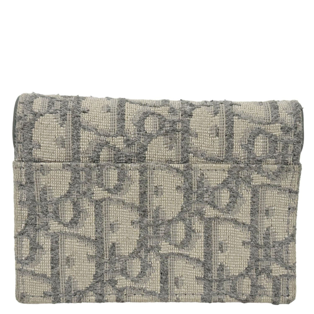 CHRISTIAN DIOR Saddle Oblique Canvas Card Holder Gray