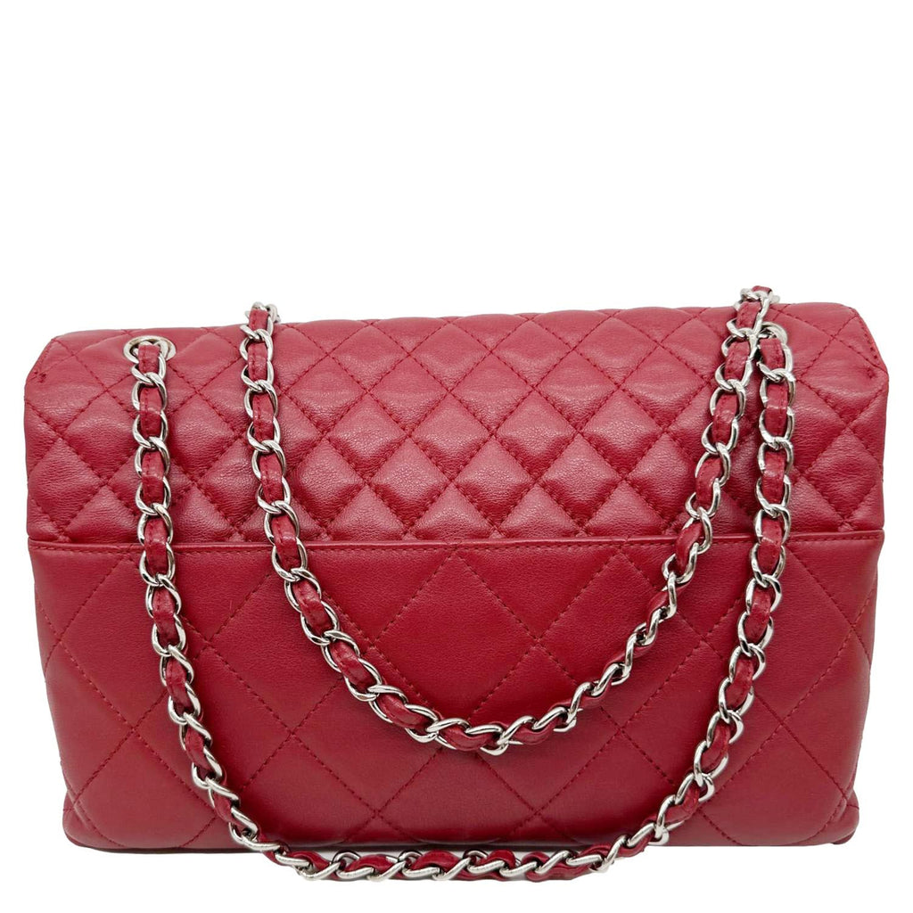 CHANEL Business Flap Quilted Calfskin Leather Crossbody Bag Red