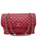 CHANEL Business Flap Quilted Calfskin Leather Crossbody Bag Red