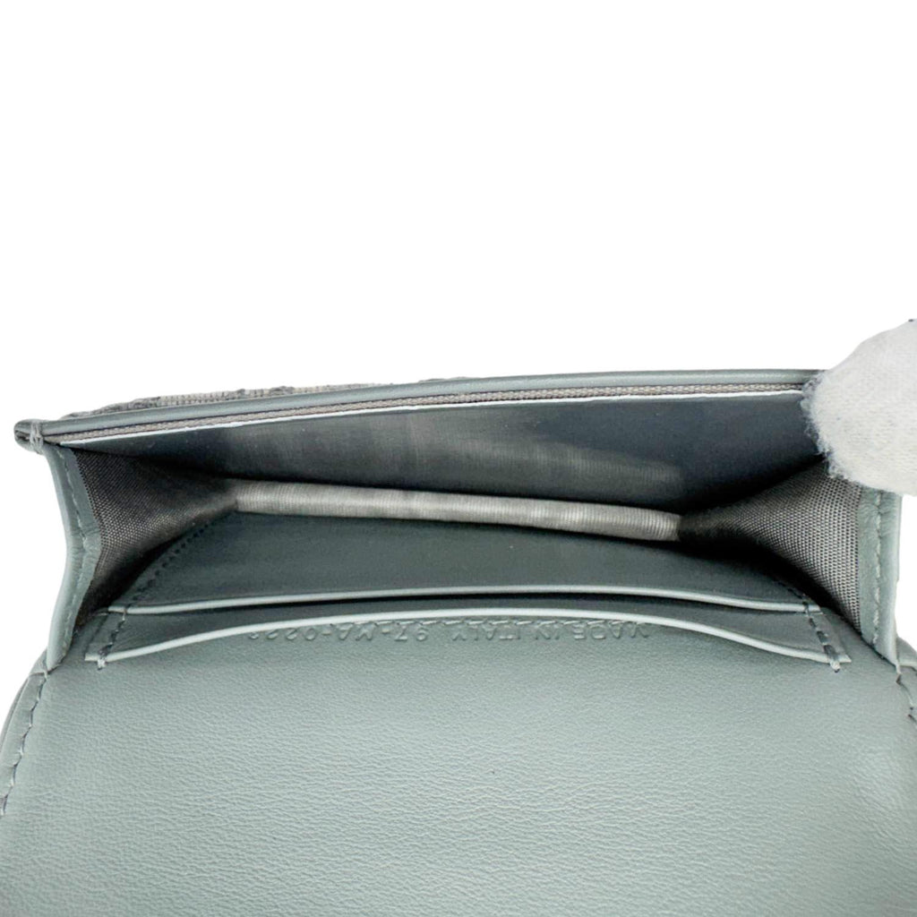 CHRISTIAN DIOR Saddle Oblique Canvas Card Holder Gray