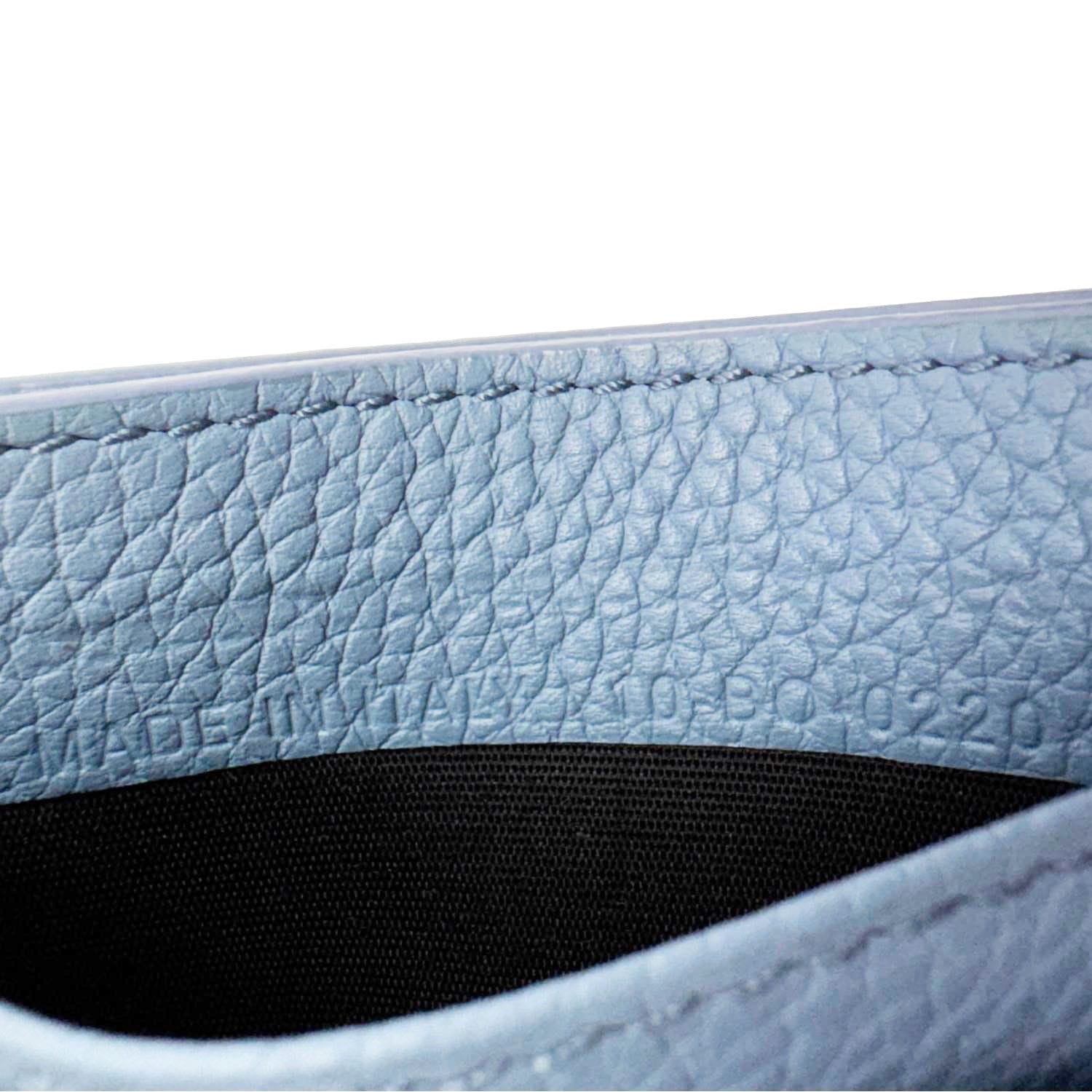 CHRISTIAN DIOR Leather Card Holder Blue