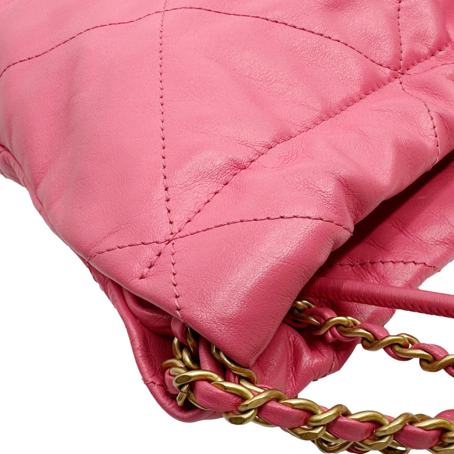 CHANEL 22 Mini Hobo Quilted Leather Crossbody Bag Pink
