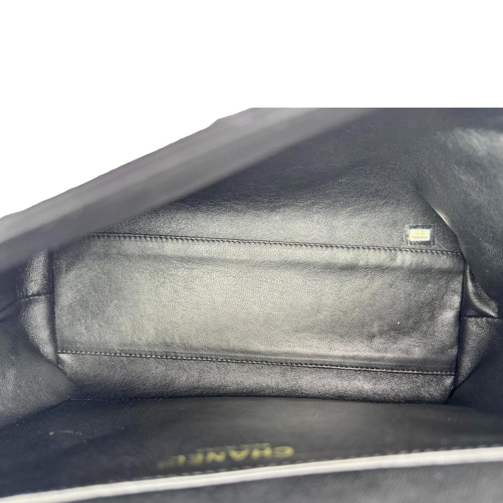 CHANEL Kelly Flap Small Quilted Caviar Leather Tote Bag Black