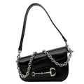GUCCI Horsebit 1955 Asymmetric Mini Leather Shoulder Bag Black 774209