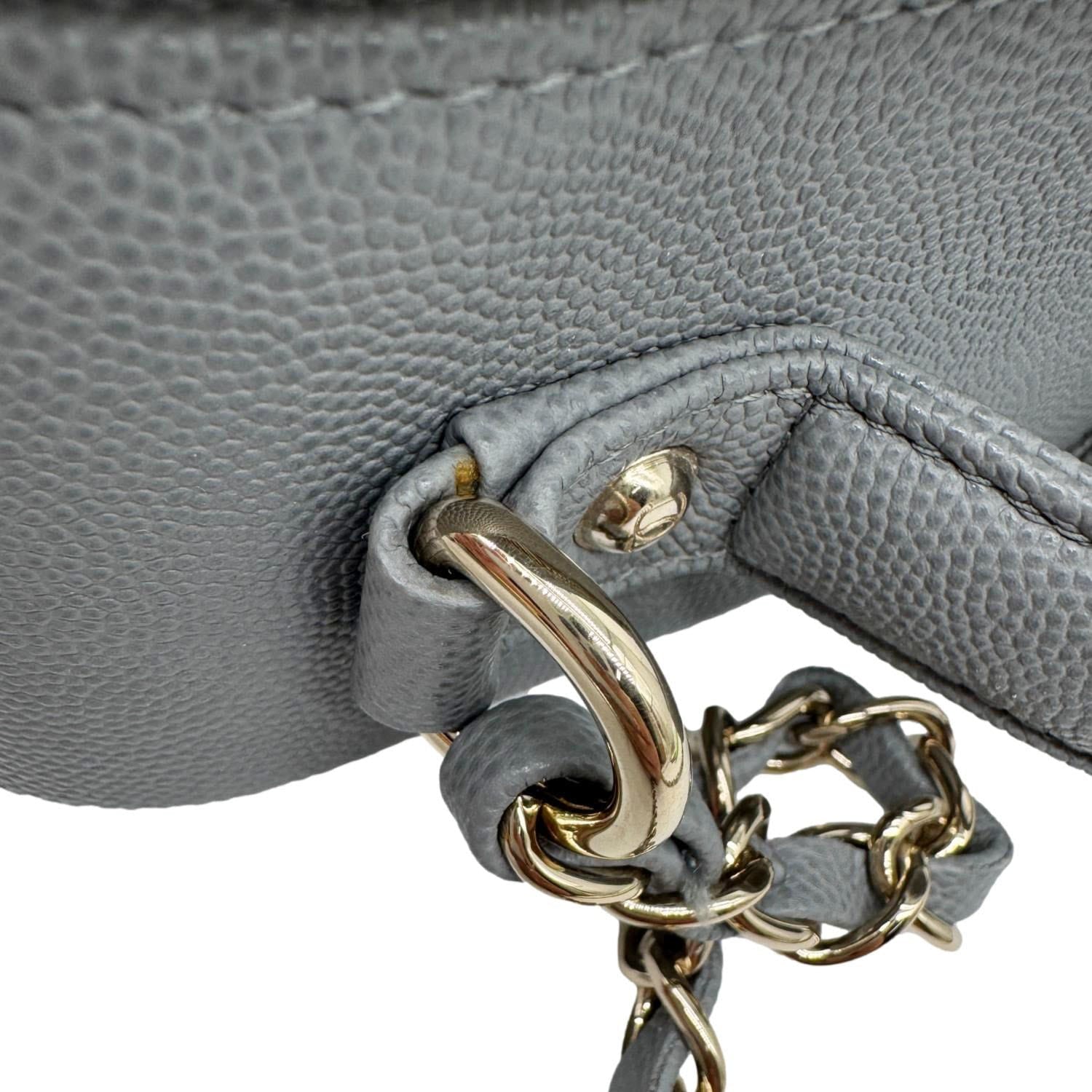 CHANEL Vanity Case Filigree CC Large Caviar Quilted Shoulder Bag Grey