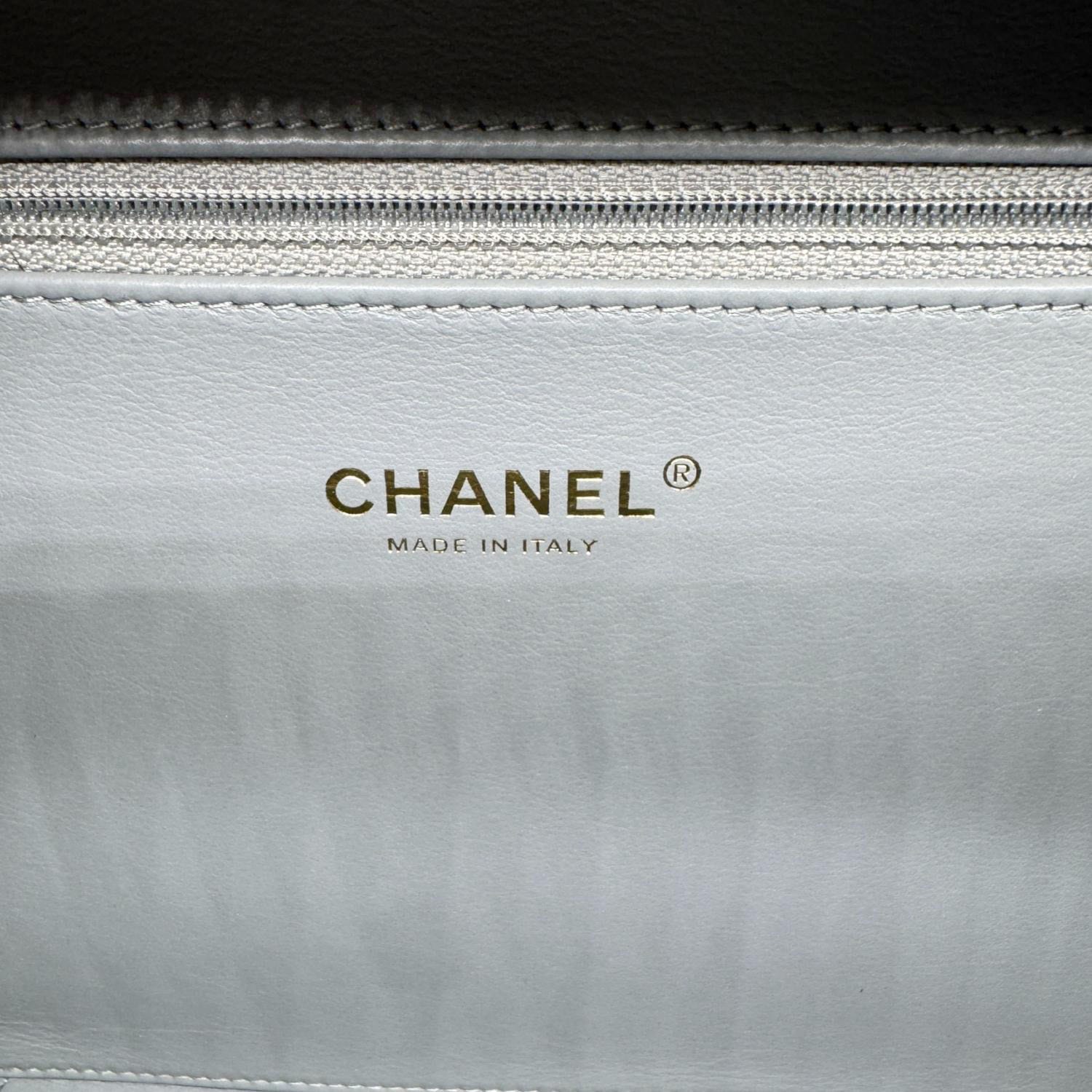 CHANEL Vanity Case Filigree CC Large Caviar Quilted Shoulder Bag Grey
