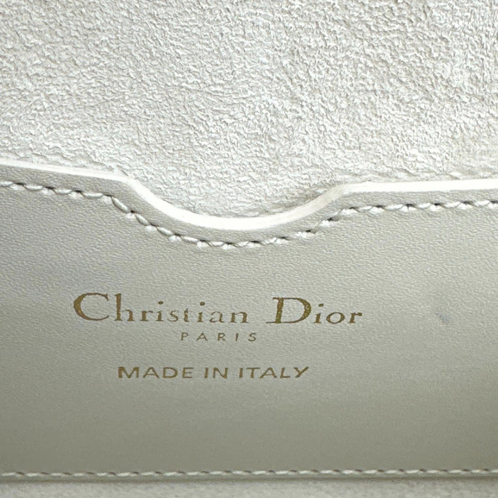 CHRISTIAN DIOR Bobby East West Calfskin Leather Shoulder Bag Off White