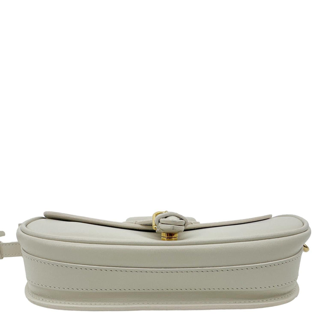 CHRISTIAN DIOR Bobby East West Calfskin Leather Shoulder Bag Off White