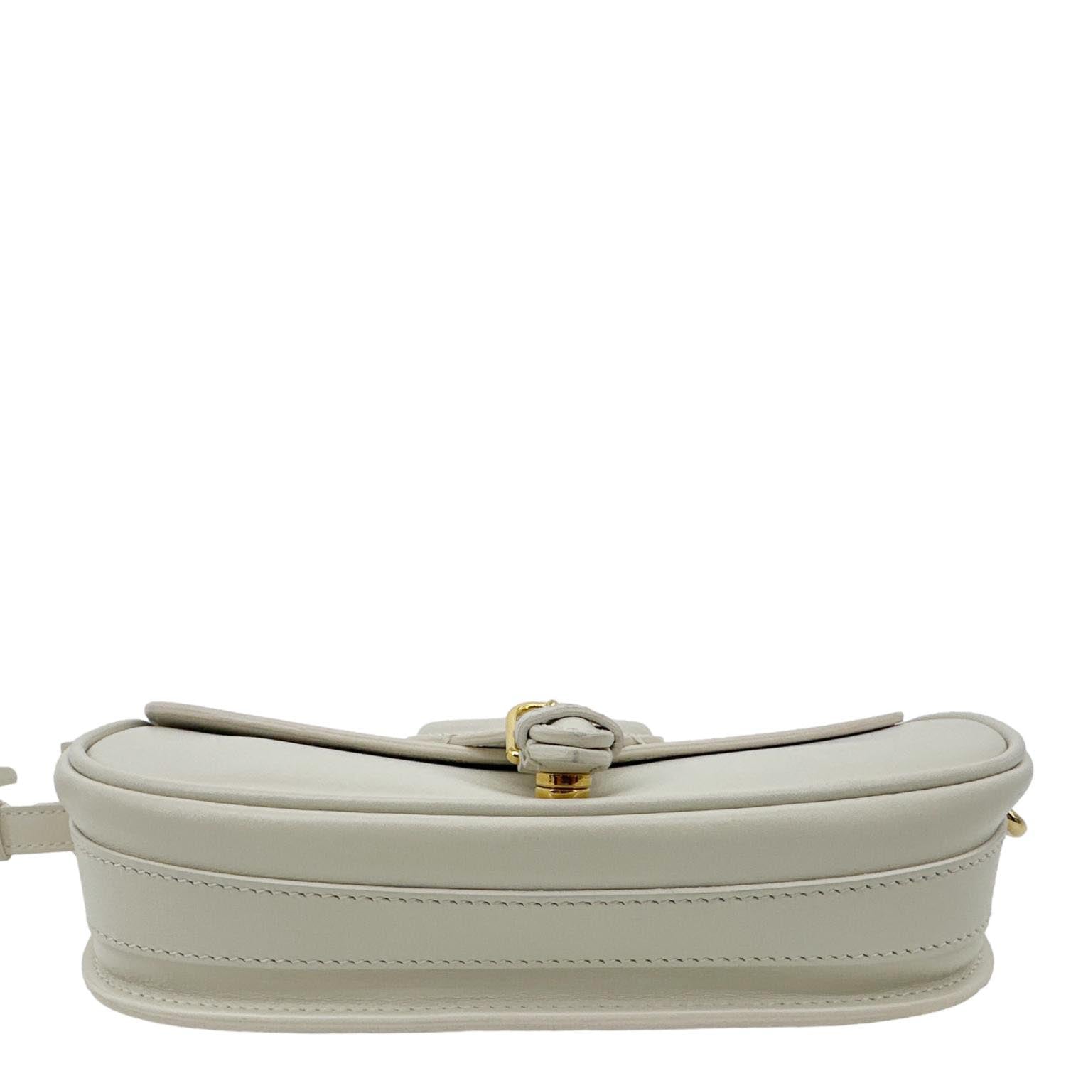 CHRISTIAN DIOR Bobby East West Calfskin Leather Shoulder Bag Off White