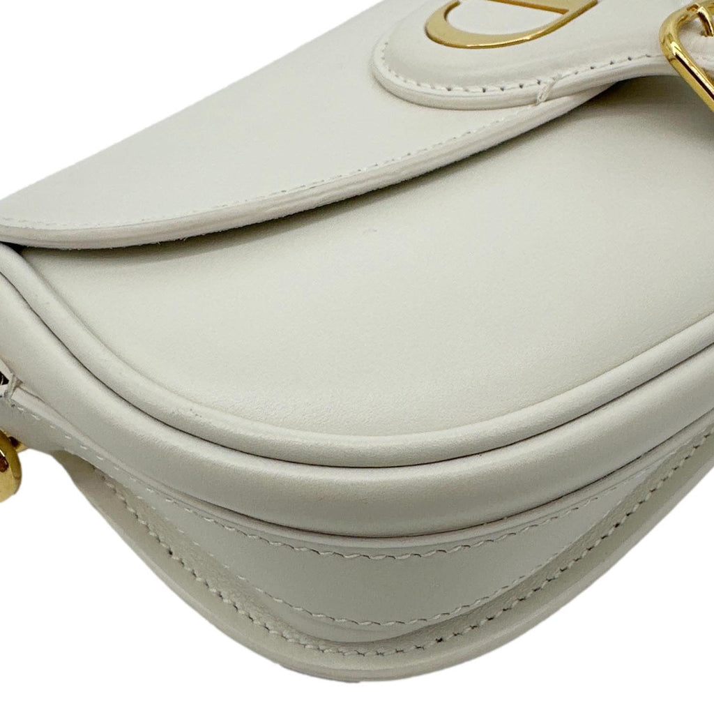 CHRISTIAN DIOR Bobby East West Calfskin Leather Shoulder Bag Off White