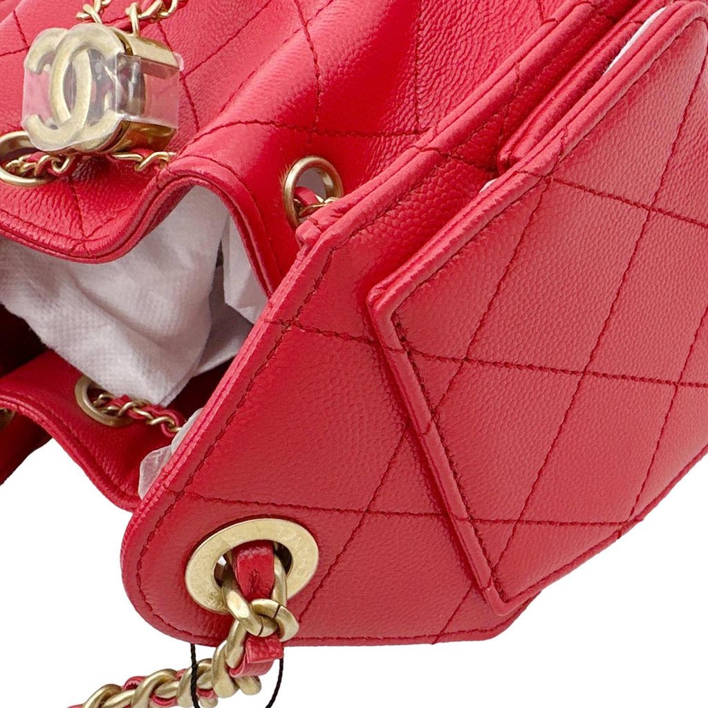 CHANEL 25 Mini Quilted Caviar Leather Hobo Bag Red