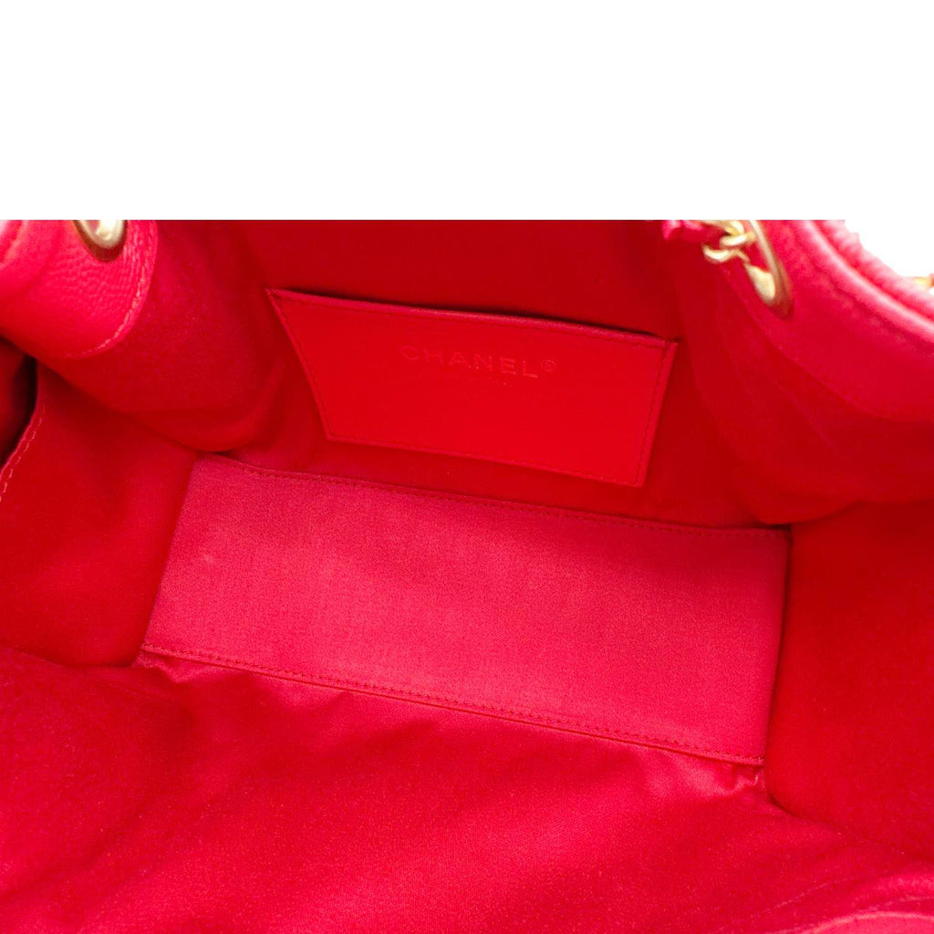 CHANEL 25 Mini Quilted Caviar Leather Hobo Bag Red