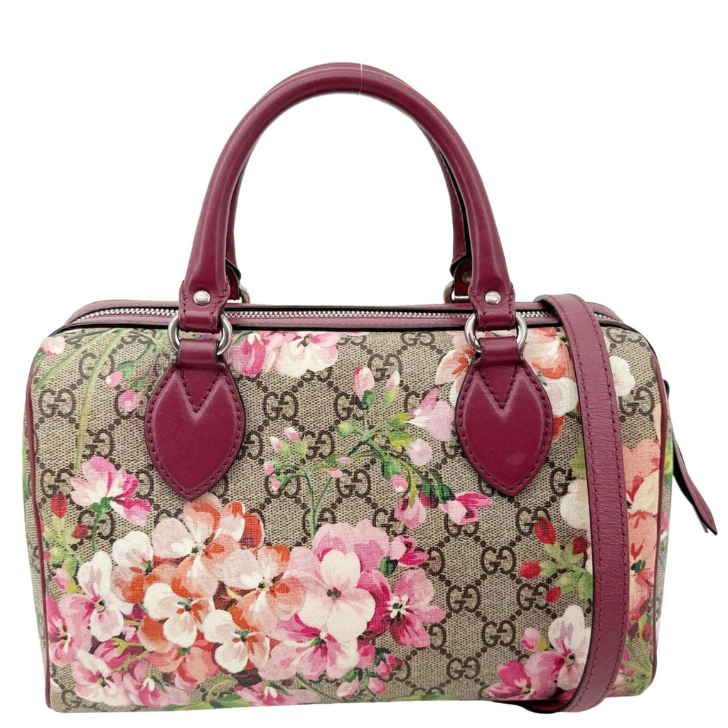 GUCCI GG Supreme Blooms Top Handle Boston Bag Beige 409529