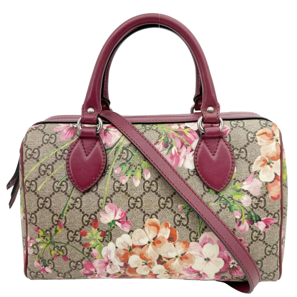 GUCCI GG Supreme Blooms Top Handle Boston Bag Beige 409529