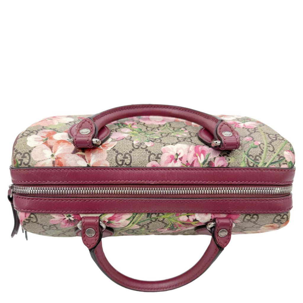 GUCCI GG Supreme Blooms Top Handle Boston Bag Beige 409529