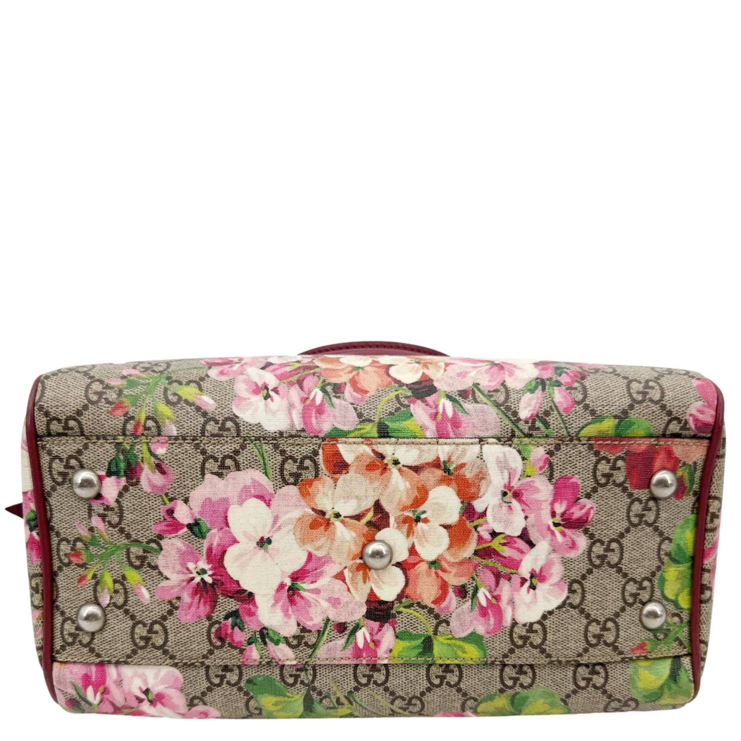 GUCCI GG Supreme Blooms Top Handle Boston Bag Beige 409529