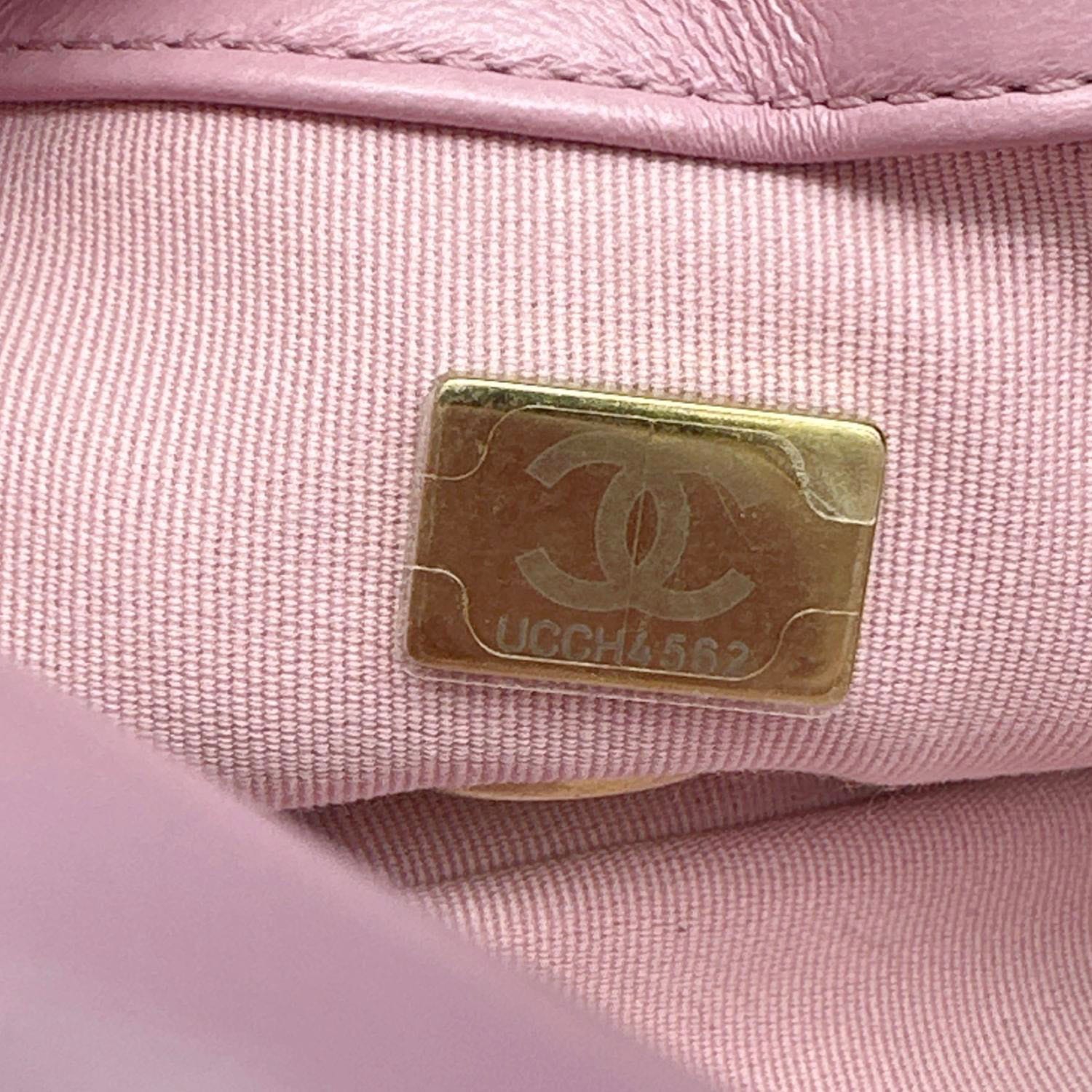 CHANEL CC Flap Candy Chain Mini Quilted Lambskin Leather Crossbody Bag Pink