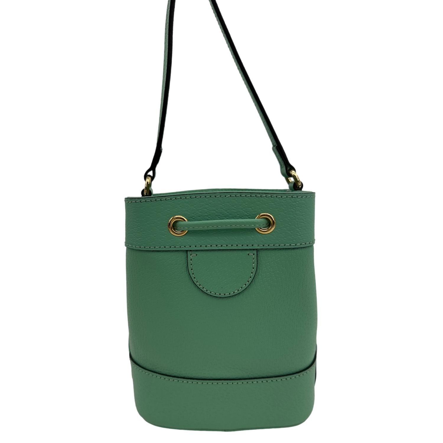 GUCCI Ophidia Mini Leather Bucket Bag Green 550620