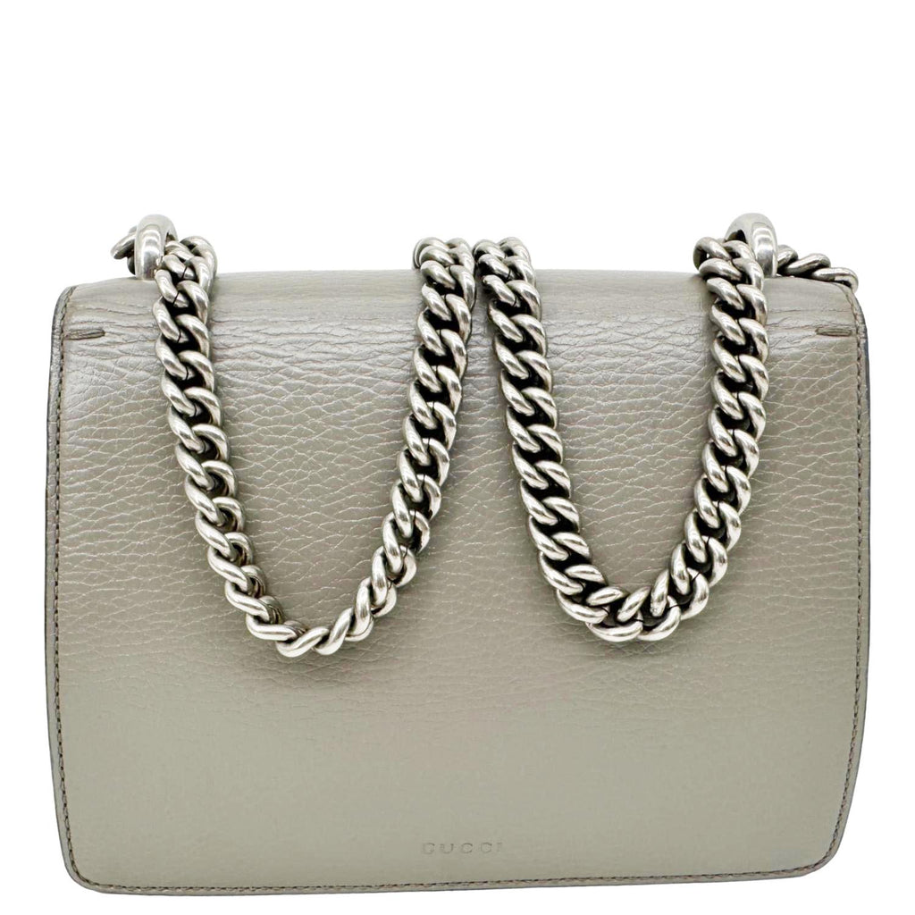 GUCCI Dionysus Mini Leather Crossbody Bag Gray 421970