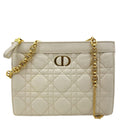 CHRISTIAN DIOR Caro Every Pouch Supple Cannage Leather Crossbody Bag Off White