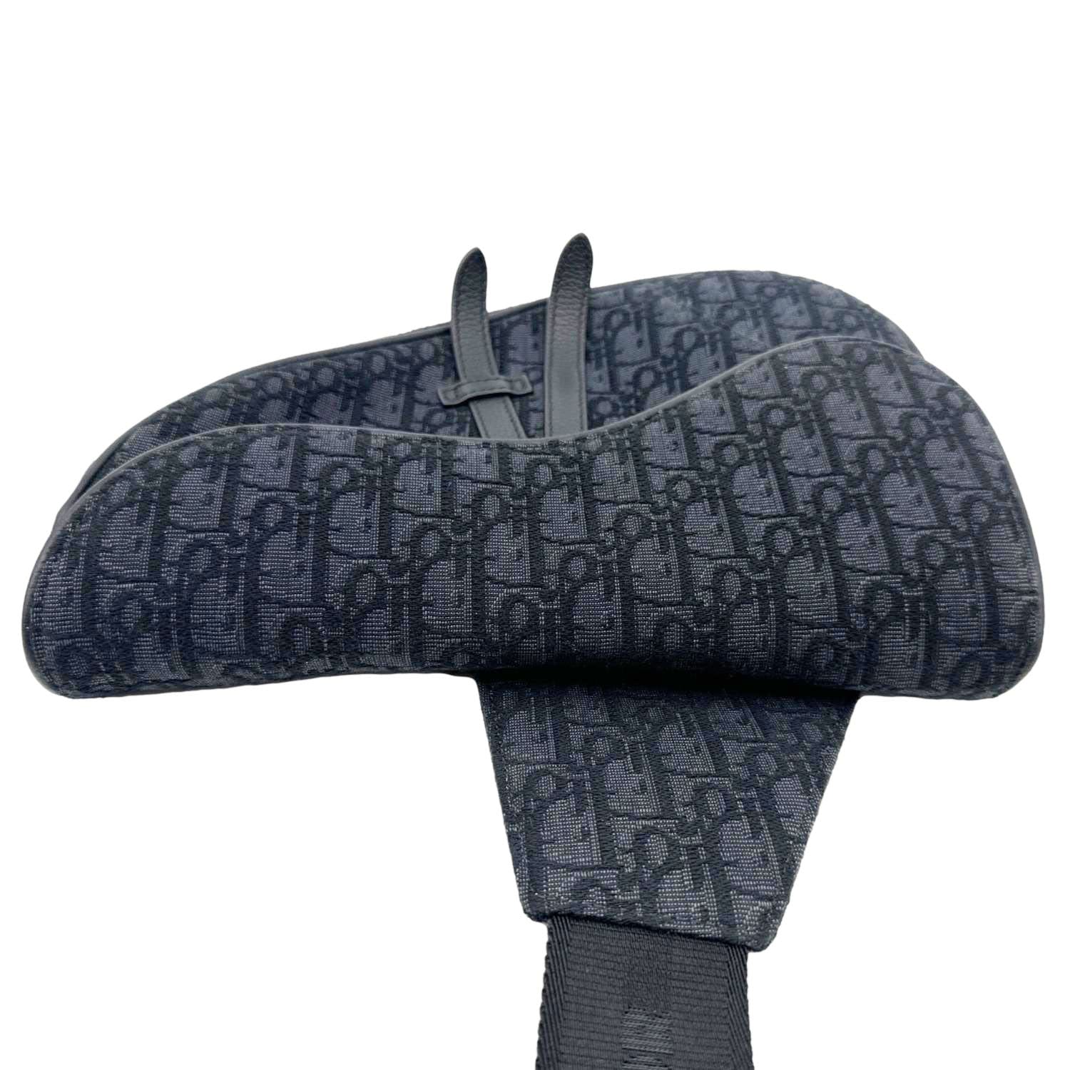 CHRISTIAN DIOR Saddle Oblique Jacquard Crossbody Bag Black