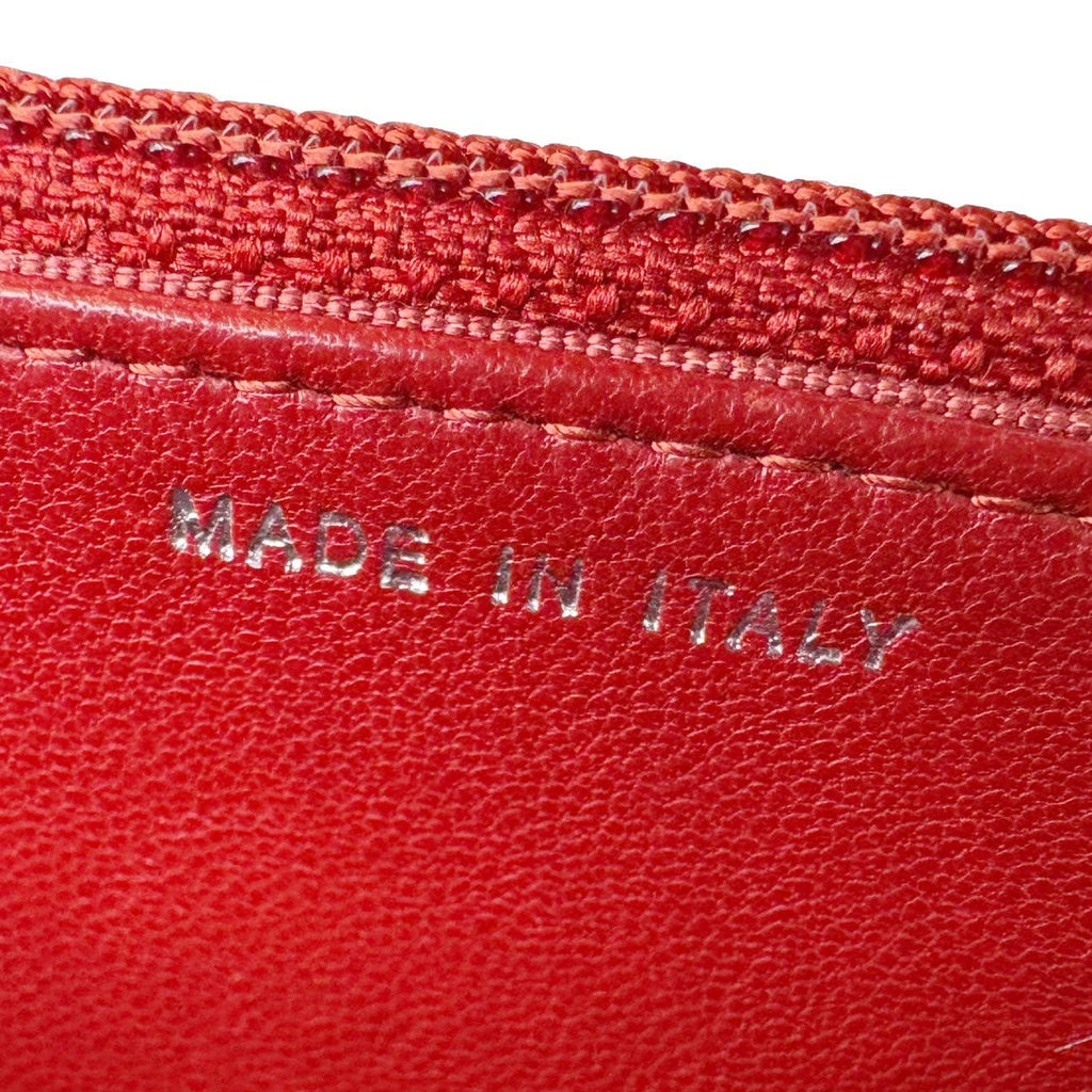 CHANEL Classic Flap Quilted Leather Wallet On Chain Red