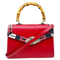 GUCCI Lilith Bamboo Leather Top Handle Shoulder Bag Red 453751