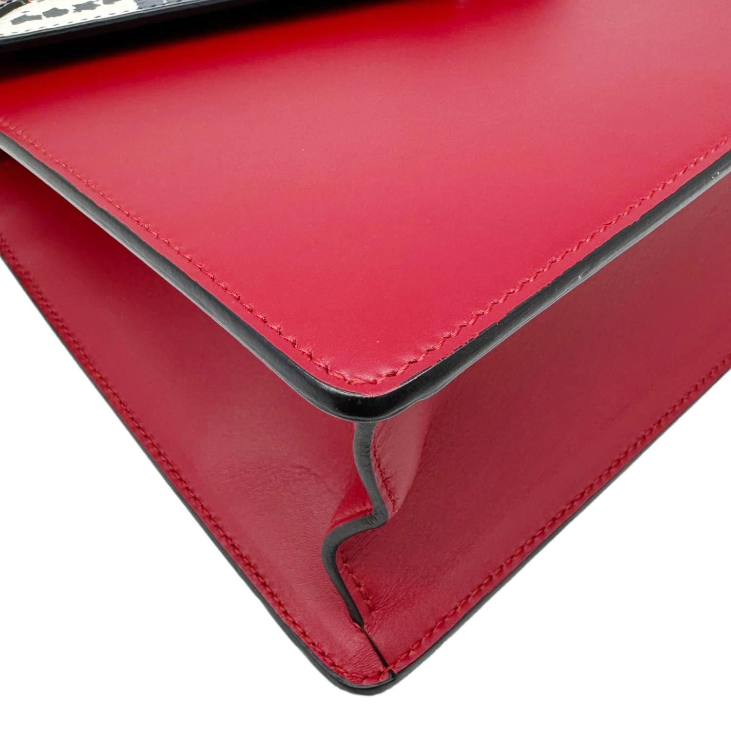 GUCCI Lilith Bamboo Leather Top Handle Shoulder Bag Red 453751