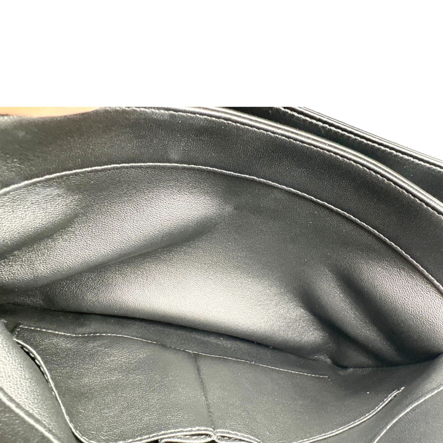 CHANEL Trendy CC Medium Chevron Leather Top Handle Shoulder Bag Black