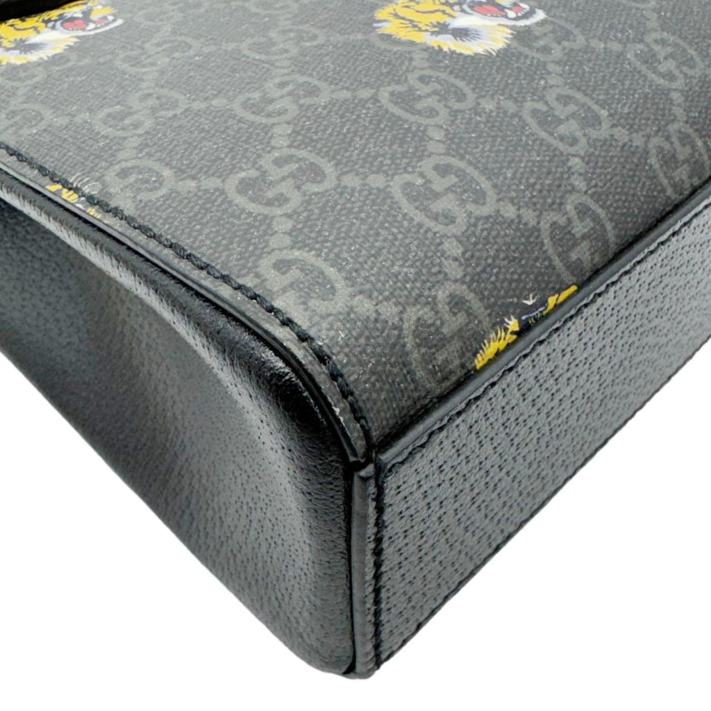 Gucci Interlocking GG Mini Supreme Tiger Printed Canvas Tote Bag Gray 696010
