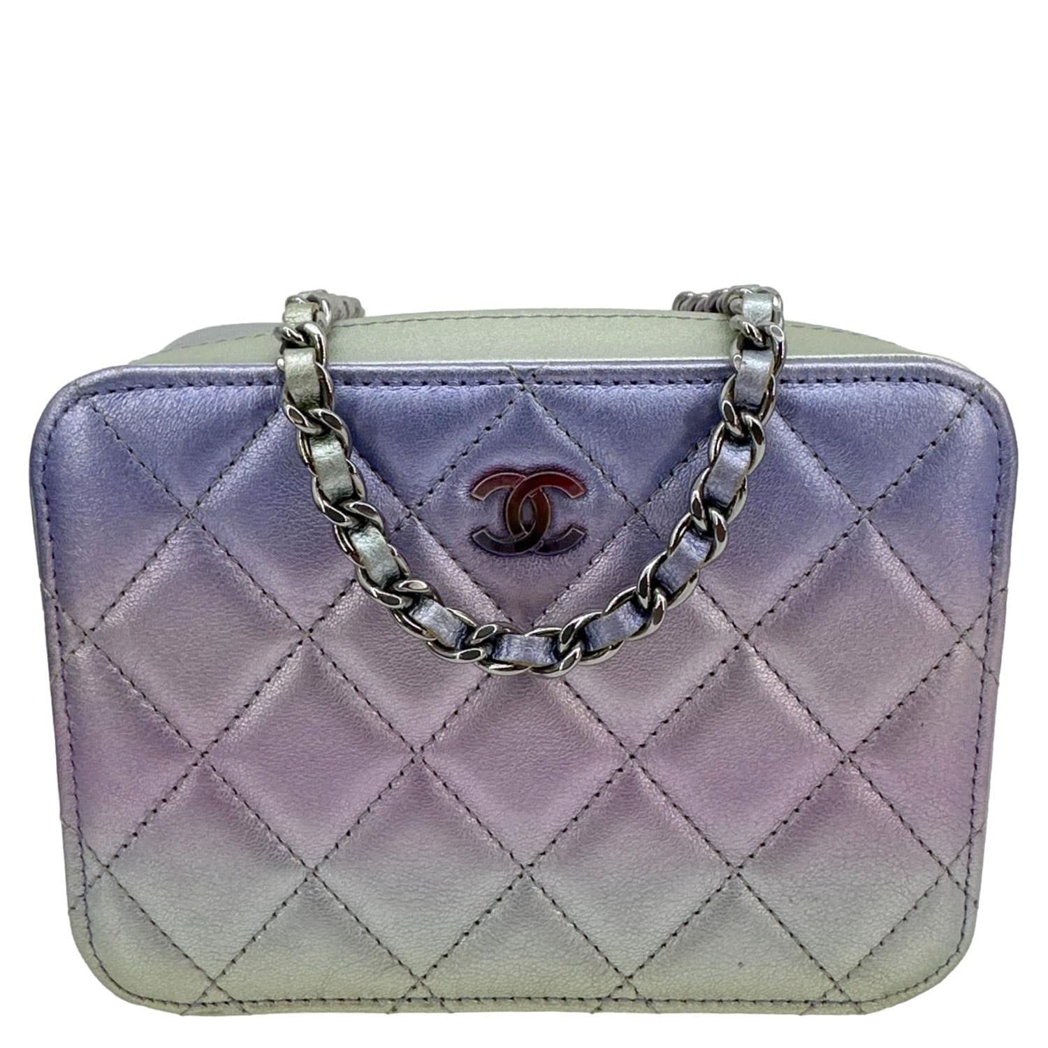 CHANEL Quilted Calfskin Gradient Metallic Leather Camera Bag Multicolor