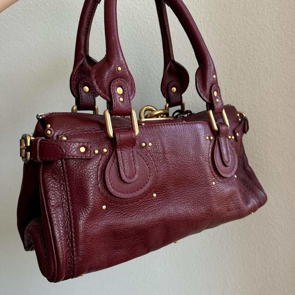 🔥 Authentic Burgundy Chloe paddington leather Pre-owned 🔥