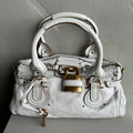 🔥 Authentic Iconic CHLOE Paddington Bag in white leather Pre-owned 🔥