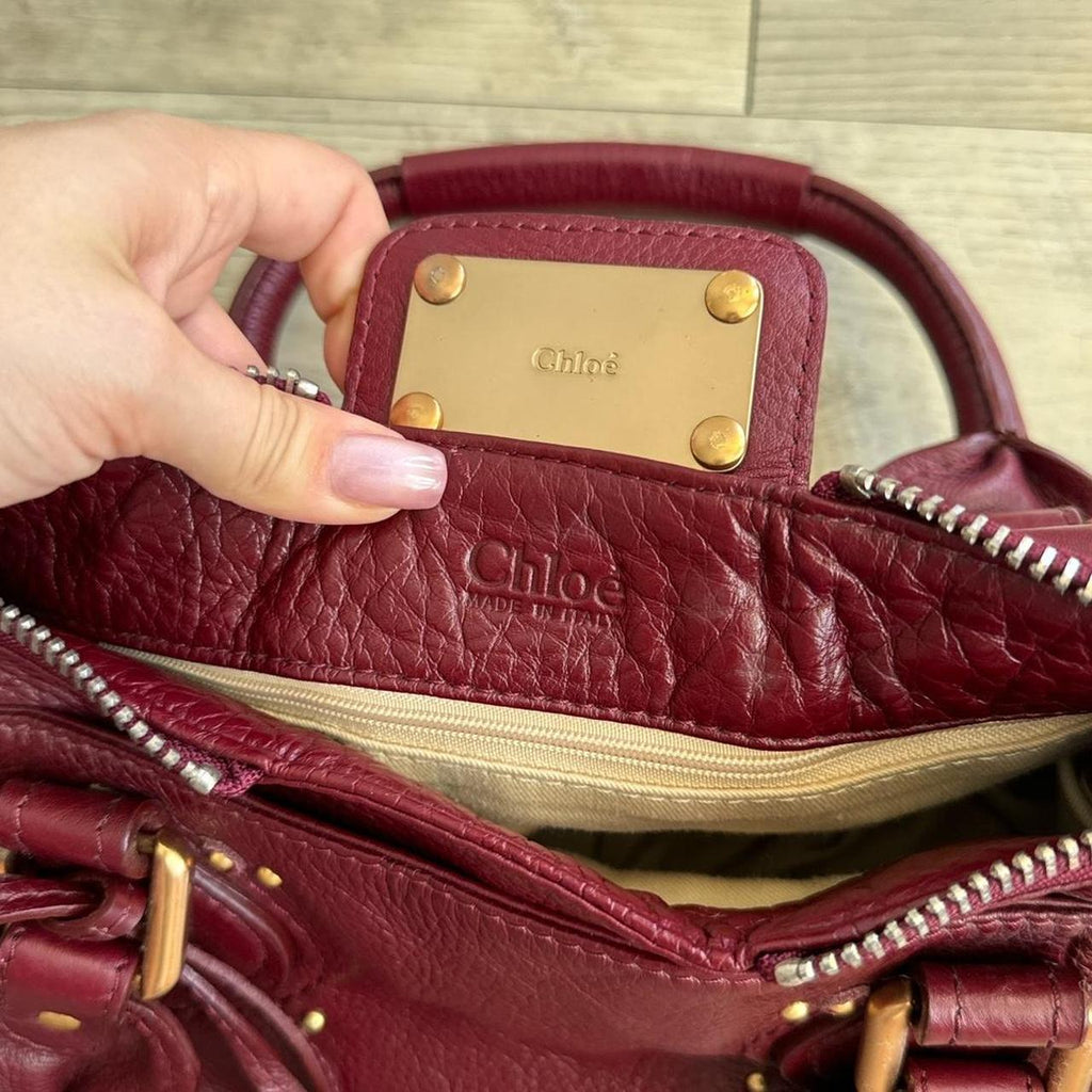 🔥 Authentic Burgundy Chloe paddington leather Pre-owned 🔥