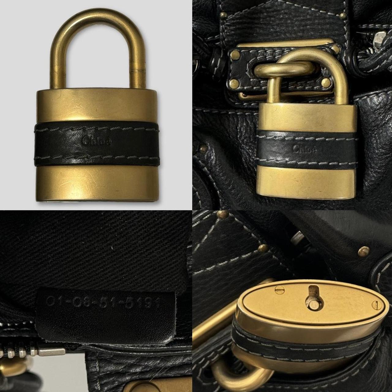 🔥 Authentic CHLOE Paddington Bag  Black Leather With Gold Lock Hardware Pre-owned 🔥