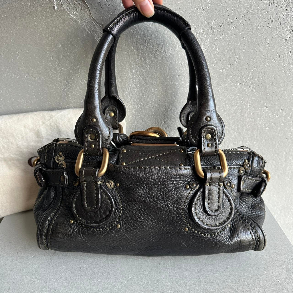🔥 Authentic Iconic CHLOE Paddington Bag khaki / Black leather Pre-owned 🔥