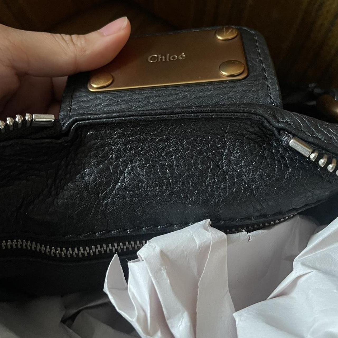 🔥 Authentic Vintage Classic Regular Size Black Leather Chloé Paddington Bag with Brass-toned Hardware Pre-owned 🔥