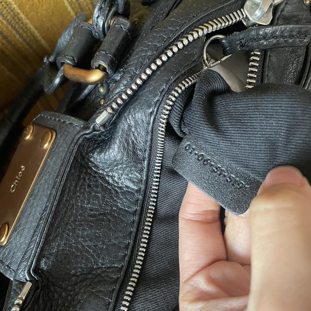 🔥 Authentic Vintage Classic Regular Size Black Leather Chloé Paddington Bag with Brass-toned Hardware Pre-owned 🔥