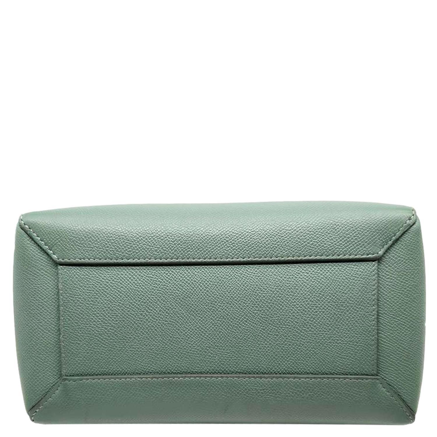 CELINE Micro Belt Grained Leather Shoulder Bag Light Green