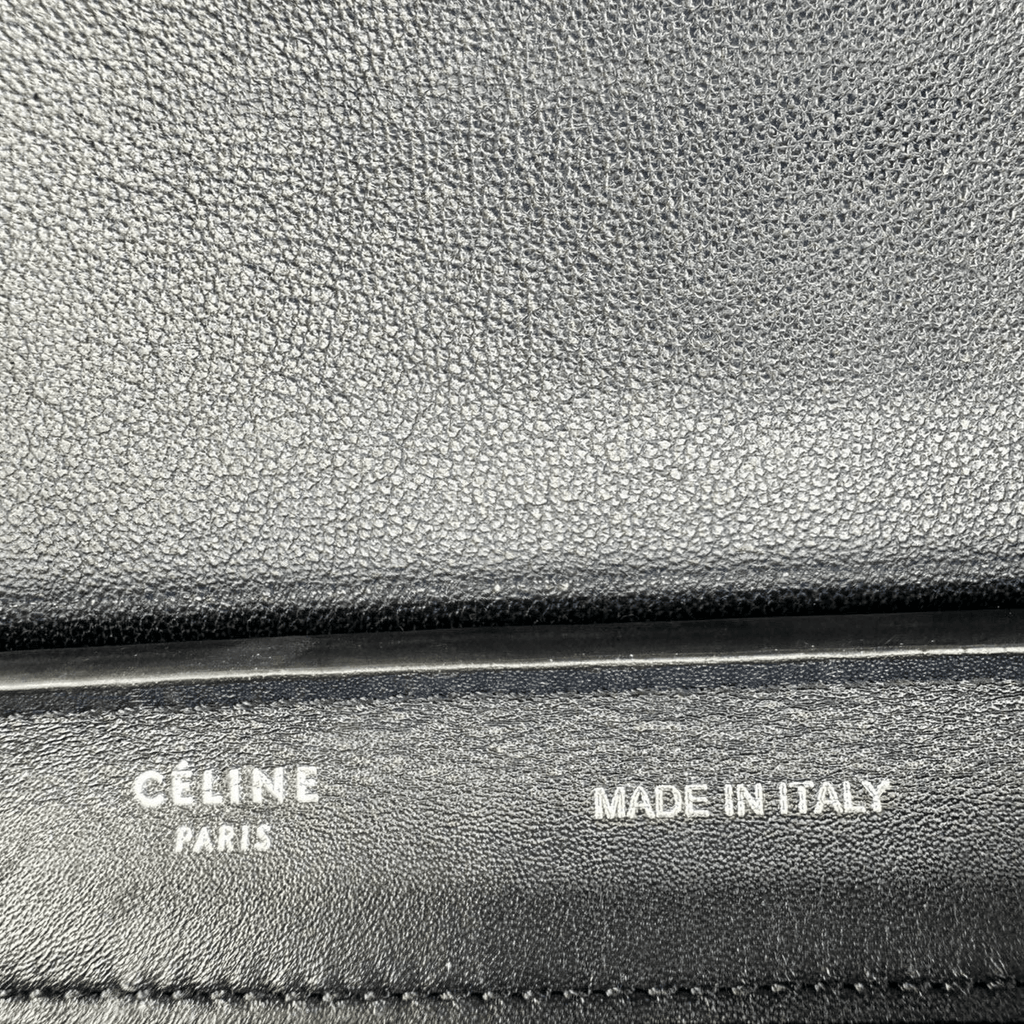 CELINE Trapeze Small 2way Leather Tote Shoulder Bag Blue