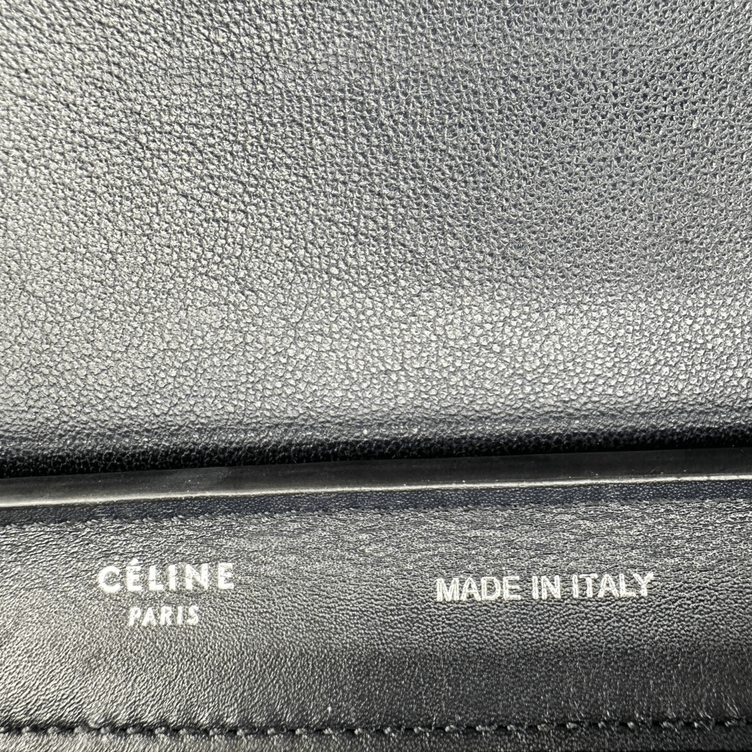 CELINE Trapeze Small 2way Leather Tote Shoulder Bag Blue