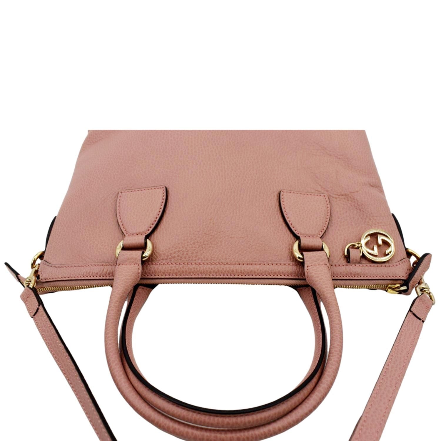 GUCCI 2-Way Leather Tote Shoulder Bag Pink 449659