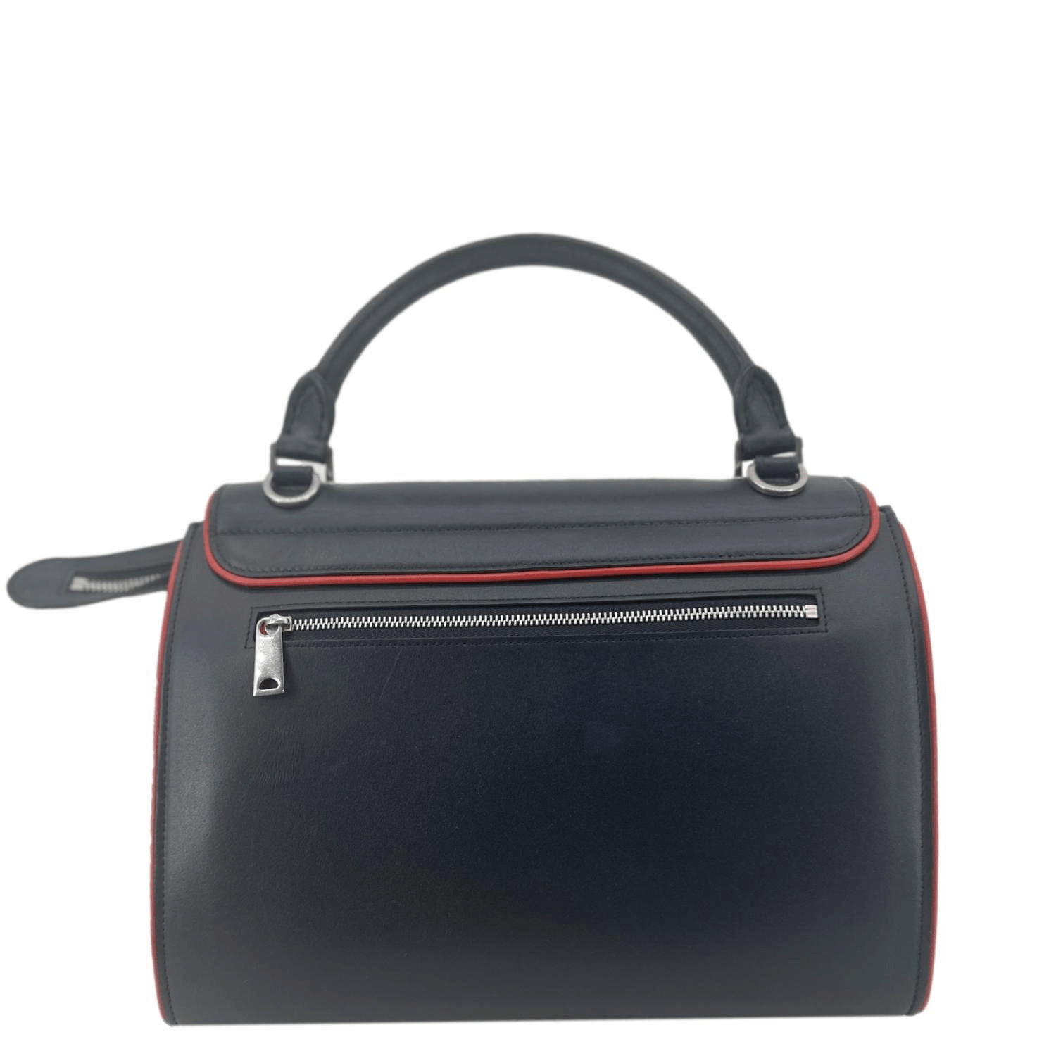 CELINE Trapeze Small 2way Leather Tote Shoulder Bag Blue