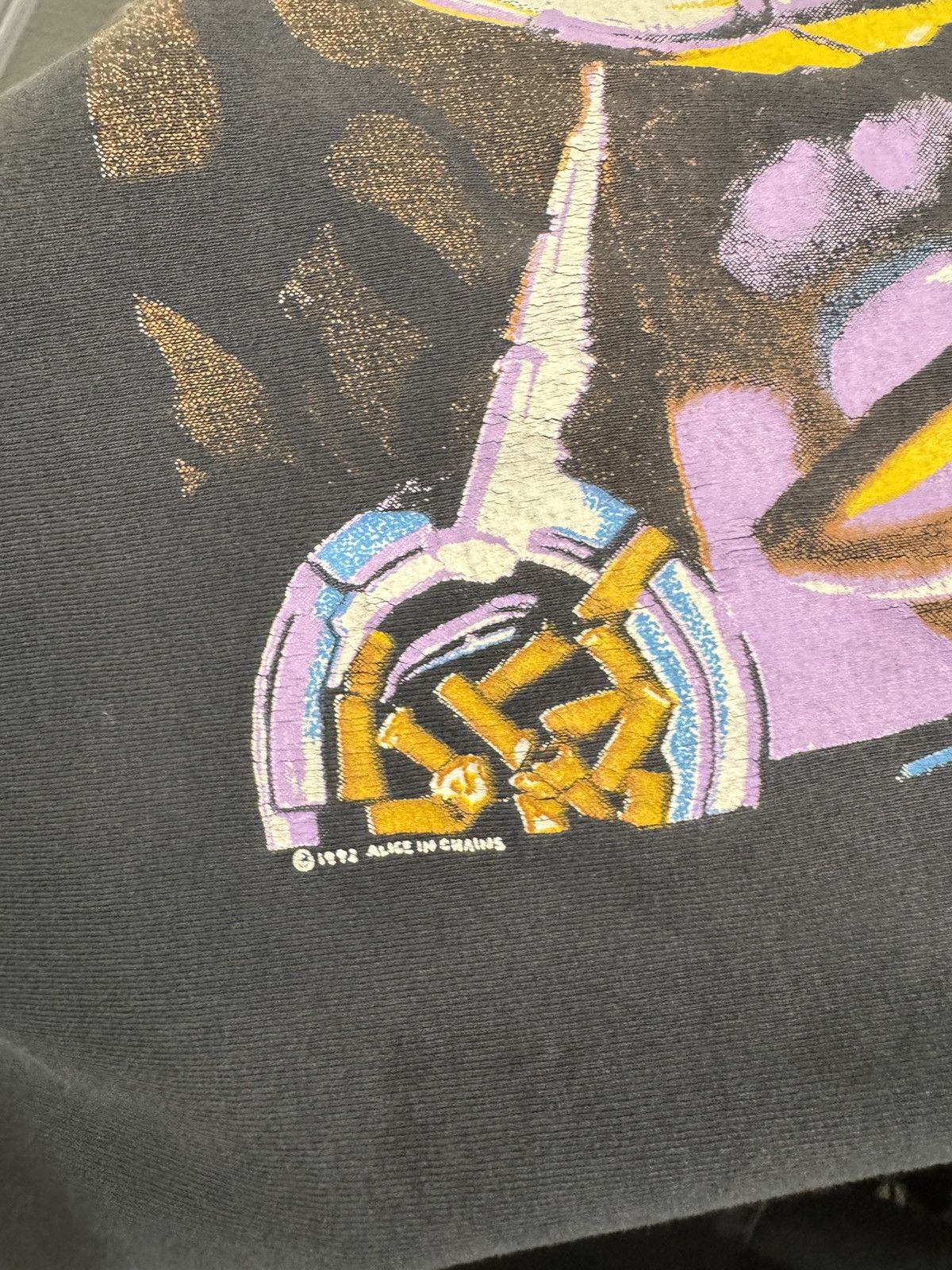 RARE Vintage 1992 Alice In Chains Sick Man Faded Art T-Shirt