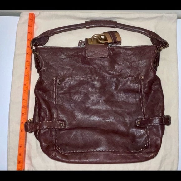 💯 Authentic Chloé Reddish Brown Genuine Leather Paddington Handbag – Like New 👜✨