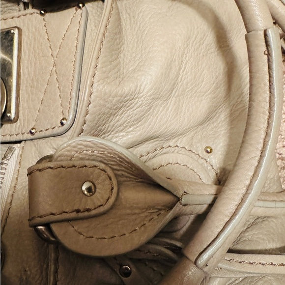 👜 Chloé Paddington 2006 – Stone/Beige Pebbled Leather & Matte Silver Hardware 🪨✨