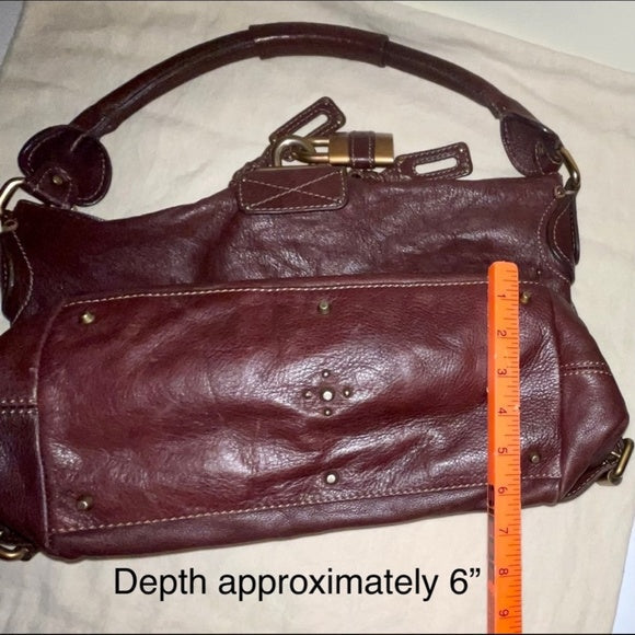 💯 Authentic Chloé Reddish Brown Genuine Leather Paddington Handbag – Like New 👜✨