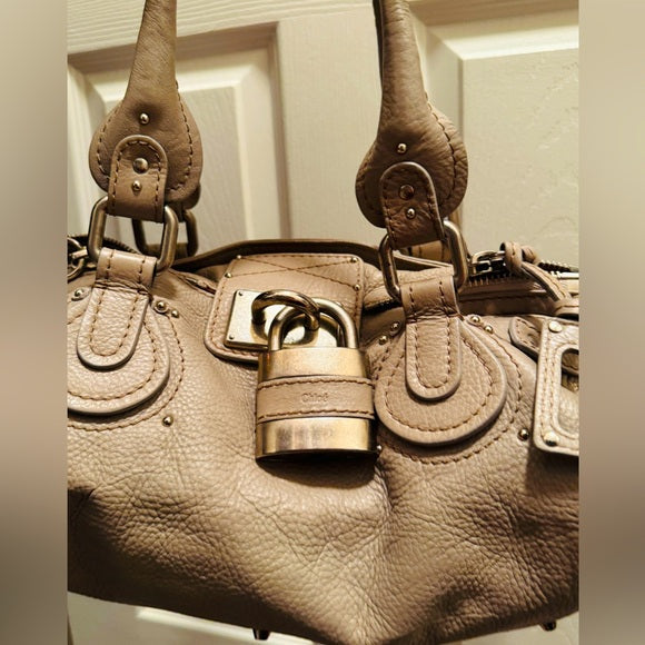 👜 Chloé Paddington 2006 – Stone/Beige Pebbled Leather & Matte Silver Hardware 🪨✨