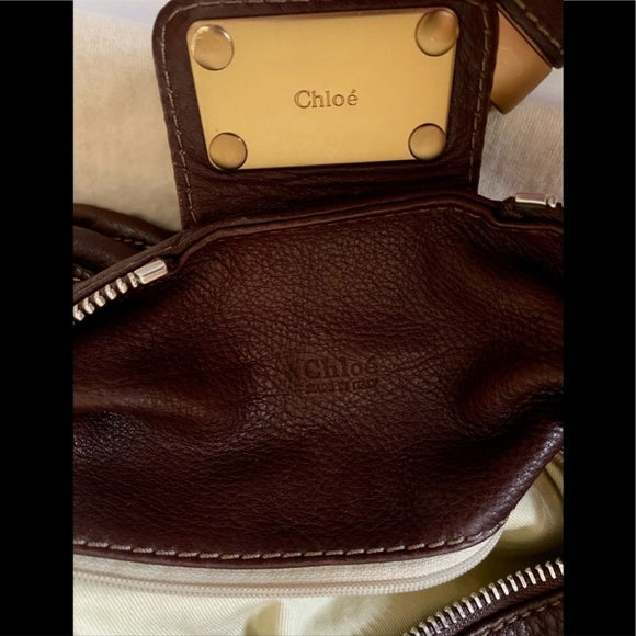 💯 Authentic Chloé Reddish Brown Genuine Leather Paddington Handbag – Like New 👜✨
